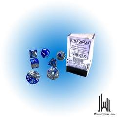 Gemini - Polyhedral 7-Die Set - Blue-Steel / White